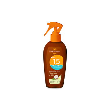 LIVE LONGER SUN ACEITE MONOI Y COCO SPF 15 200 ML SPRAY