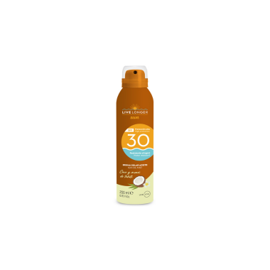 LIVE LONGER SUN ACEITES MONOI Y COCO SFP 30 200 ML AEROSOL