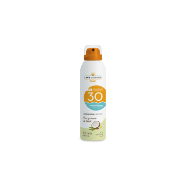 LIVE LONGER SUN LOCION MONOI Y COCO SFP 30 200 ML AEROSOL