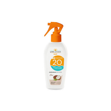LIVE LONGER SUN LOCION MONOI Y COCO SFP 20 200 ML SPRAY